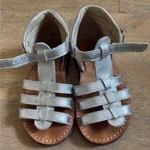 Okaa girls leather Silver Kids Sandals 25